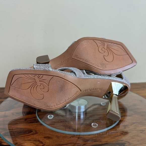 Franco Sarto Rania Ankle Strap Sandal - platinum glitter - size 6 - Picture 15 of 16